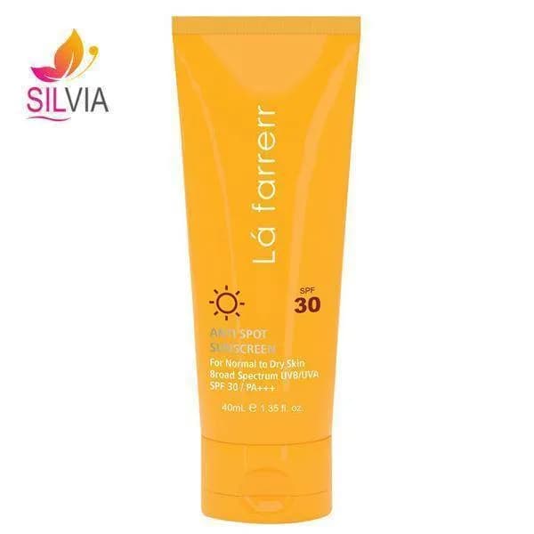 کرم ضد آفتاب و ضد لک بی‌ رنگ پوست خشک و معمولی SPF30 لافارر 40 میل