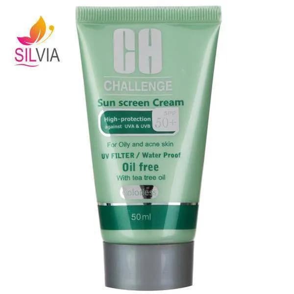 کرم ضد آفتاب بی رنگ پوست چرب و جوش دار SPF50 چلنج 50 میل