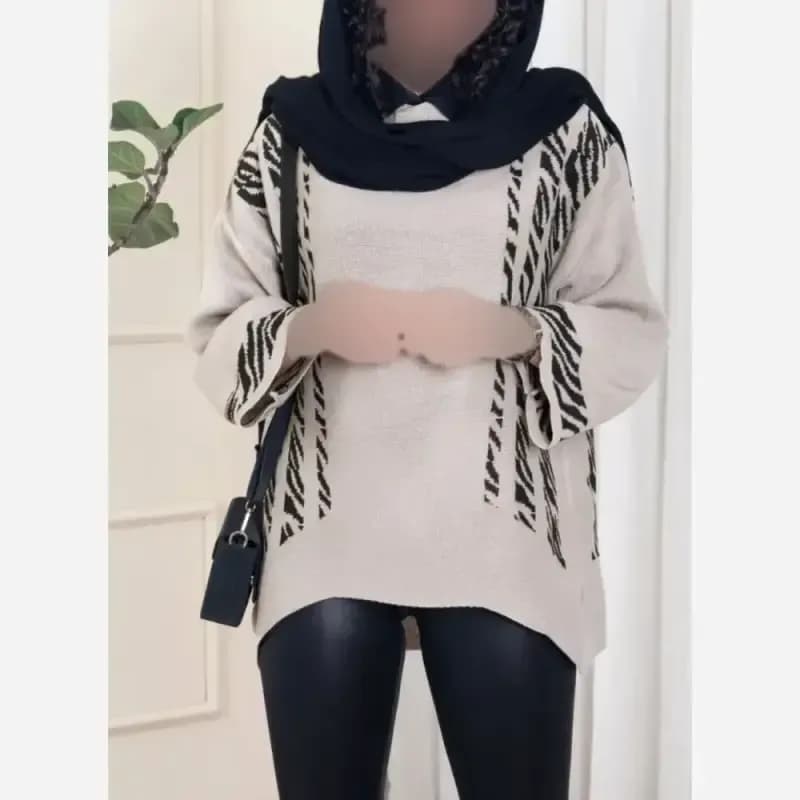 تونیک بافت مزونی زنانه نخ آکریل فری سایز 38 تا 46 رنگبندی متنوع — تصویر ۸
