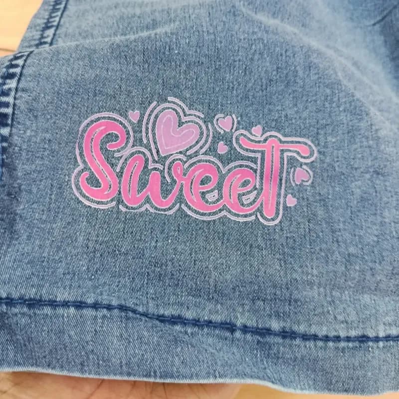 تیشرت شلوارک دخترانه طرح Sweet پنبهای ضد حساسیت سایز 35 تا 45 — تصویر ۸