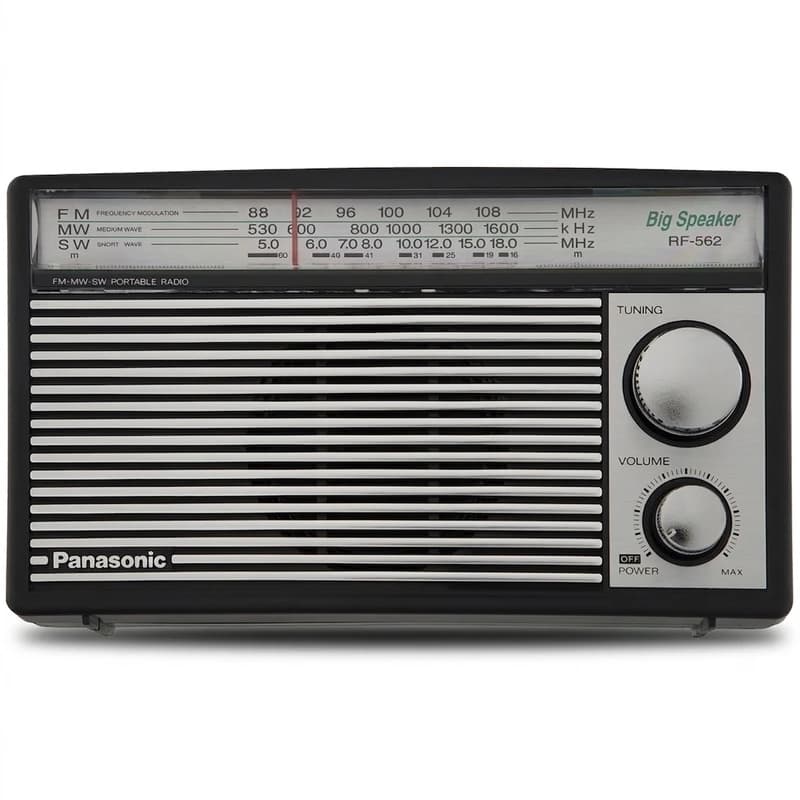 رادیو پاناسونیک RF-562D سه موج FM/MW/SW با بلندگوی 8 سانتی‌متری و کیف حمل | Panasonic