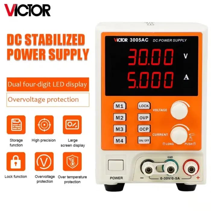 منبع تغذیه قابل برنامه ریزی ویکتور مدل VICTOR 3005AC — تصویر ۲