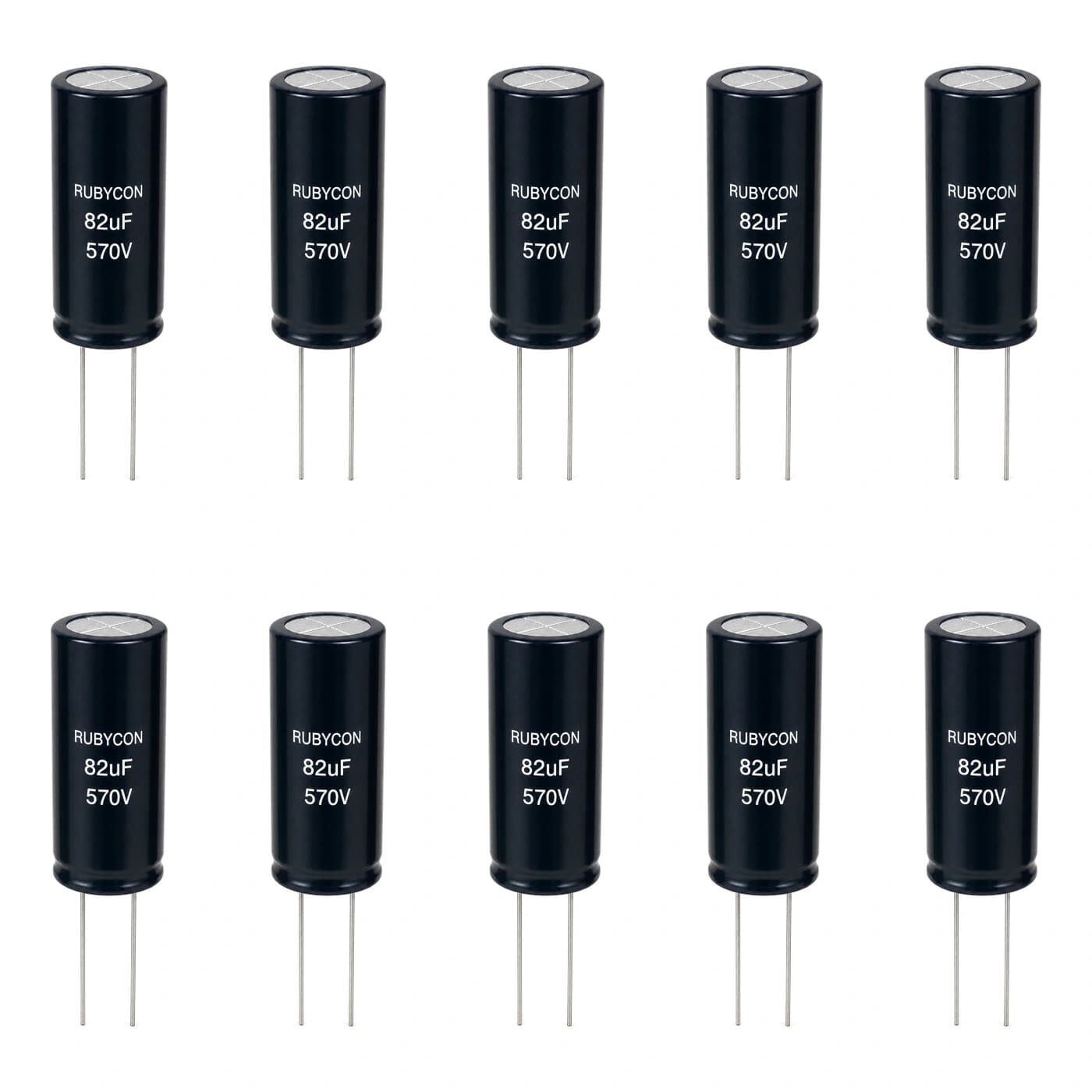 خازن الکترولیتی روبیکن مدل RUBYCON 82uF 570V 12.5×51mm — تصویر ۲