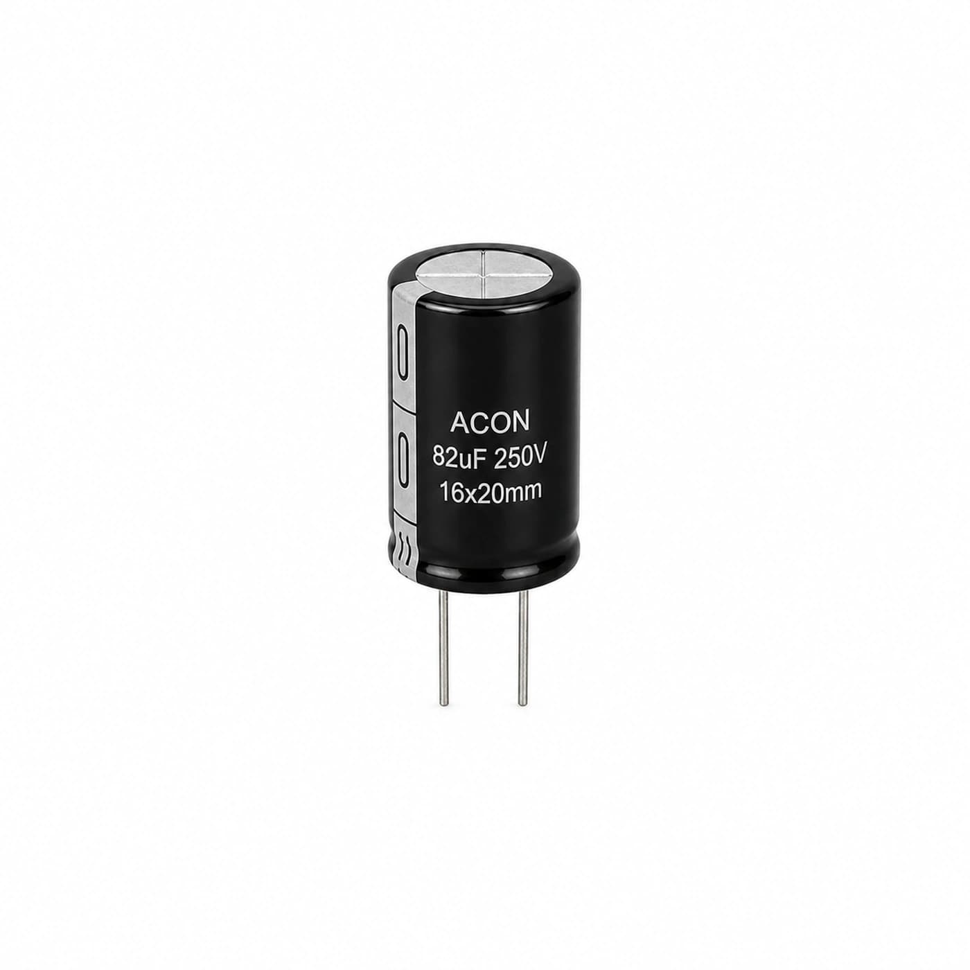 خازن الکترولیتی آکون مدل ACON 82uF 250V 16×20mm