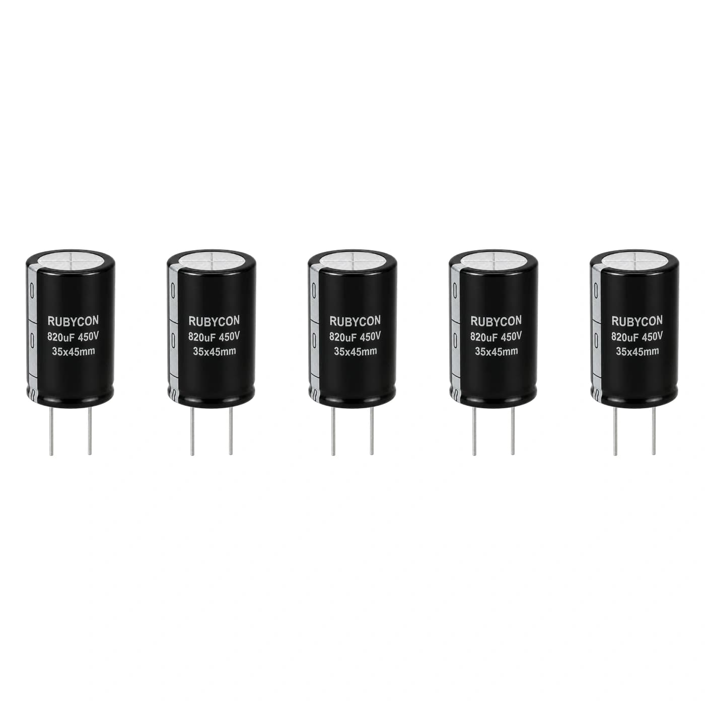 خازن الکترولیتی روبیکن مدل RUBYCON 820uF 450V 35×45mm — تصویر ۲