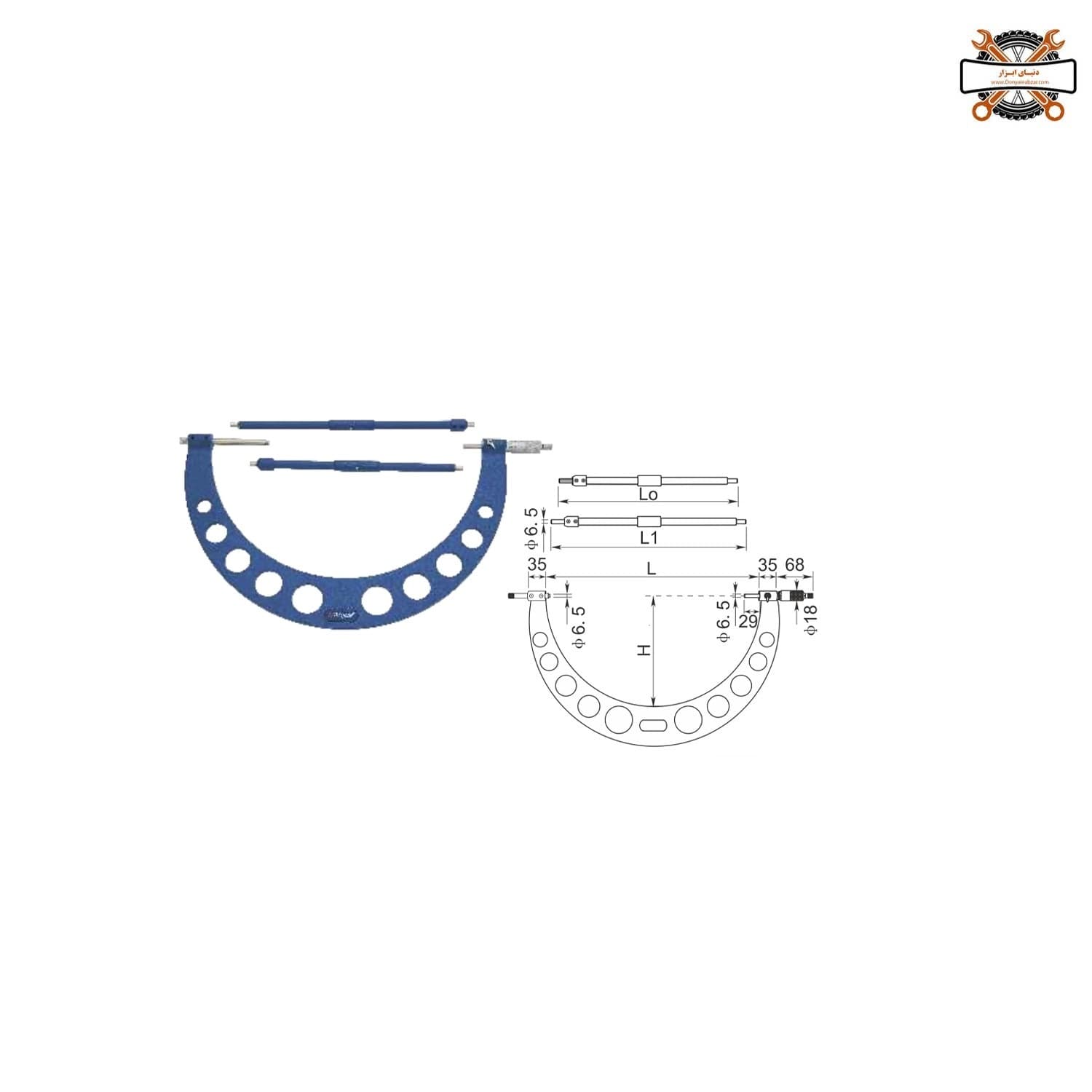 میکرومتر خارج با نوک قابل تنظیم 1000-900 داسکوا مدل 4800-0035