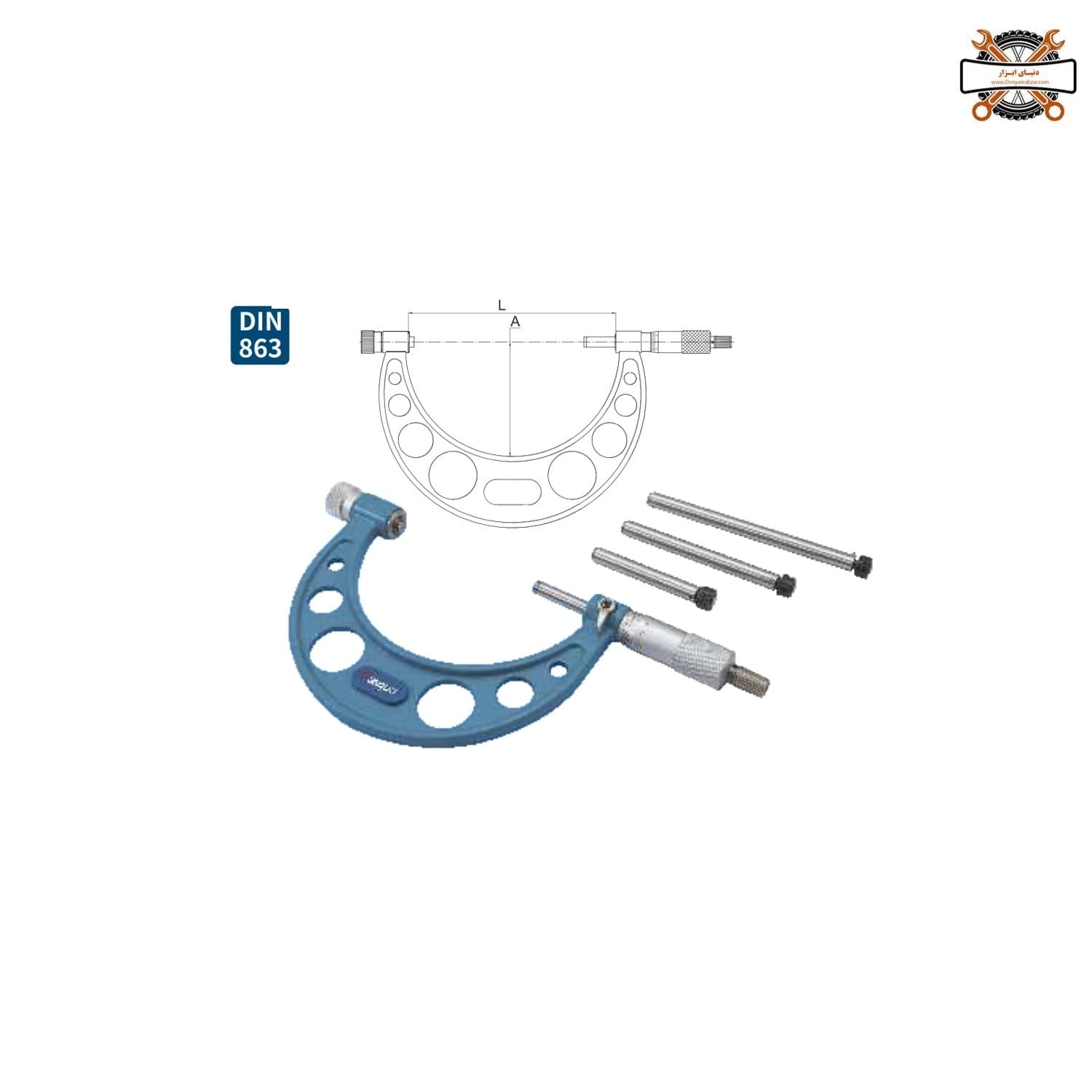 میکرومتر خارج با نوک قابل تنظیم 400-300 داسکوا مدل 4800-0005