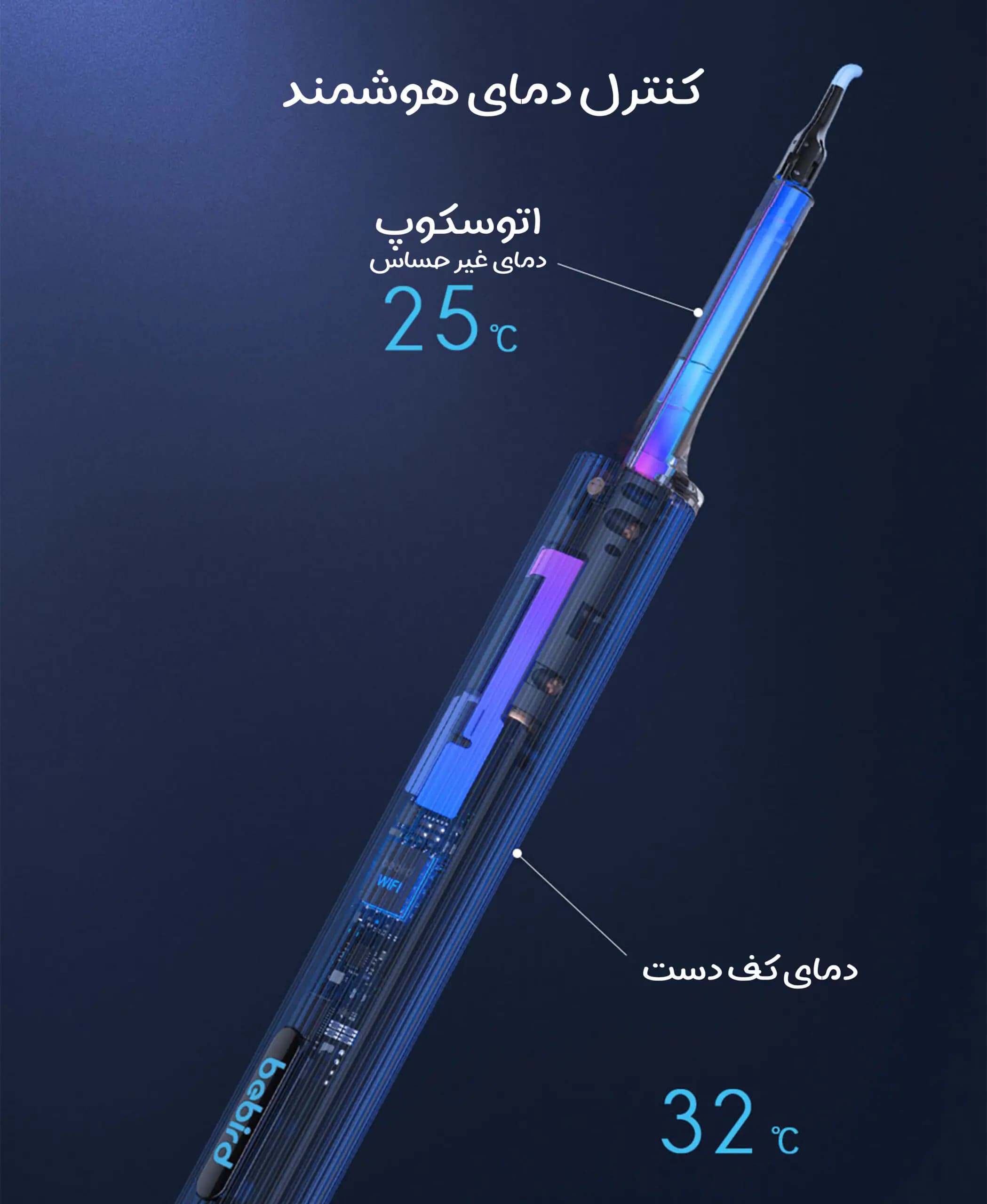 گوش‌ پاک‌کن هوشمند شیائومی Bebird مدل Note 3 Pro Max سرمه ای — تصویر ۶