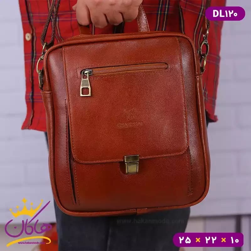 کیف دوشی چرم طبیعی چرمسال سایز بزرگ | DL120