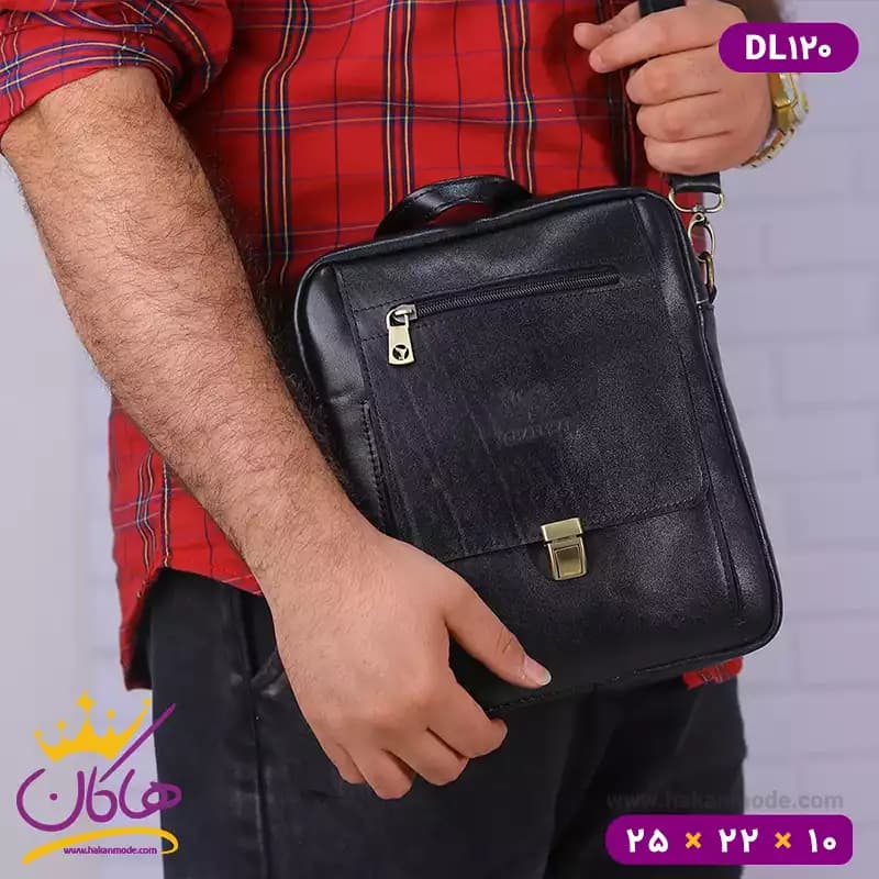 کیف دوشی چرم طبیعی چرمسال سایز بزرگ | DL120 — تصویر ۷