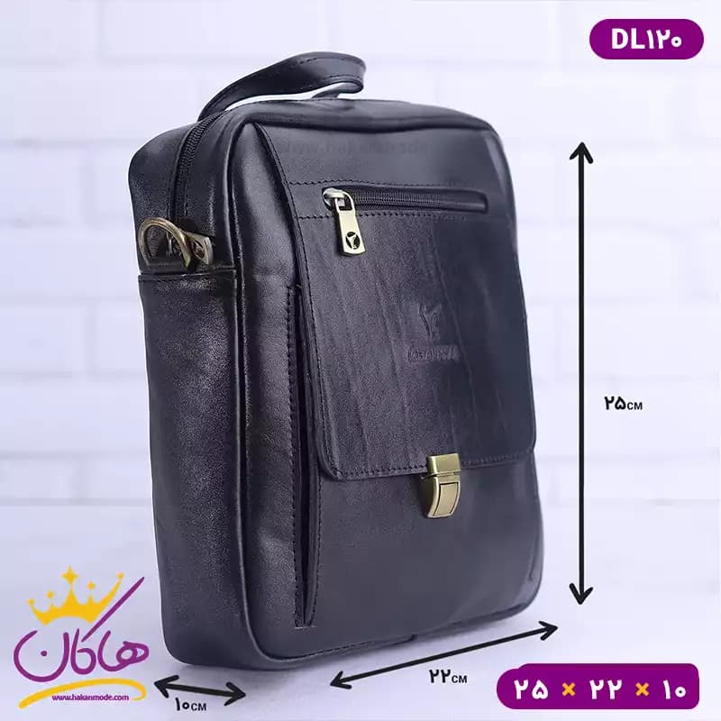 کیف دوشی چرم طبیعی چرمسال سایز بزرگ | DL120 — تصویر ۲