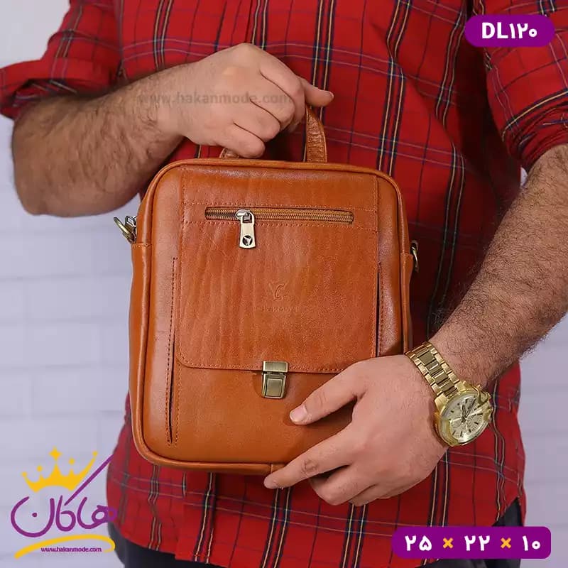 کیف دوشی چرم طبیعی چرمسال سایز بزرگ | DL120 — تصویر ۸