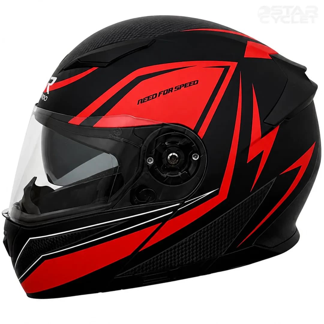 کلاه کاسکت فک متحرک RAPIDO مدل 950MATT BLACK RED 17#B — تصویر ۲