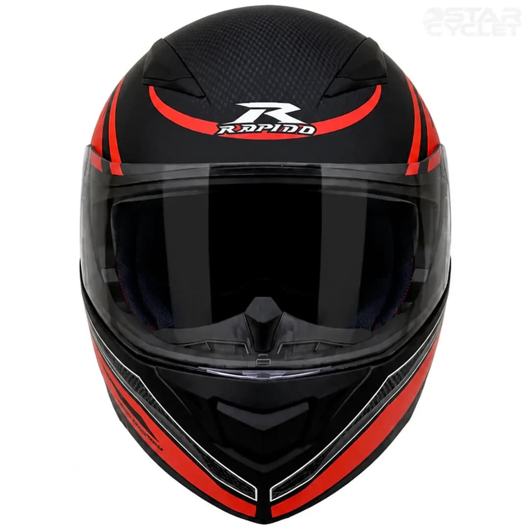 کلاه کاسکت فک متحرک RAPIDO مدل 950MATT BLACK RED 17#B — تصویر ۴