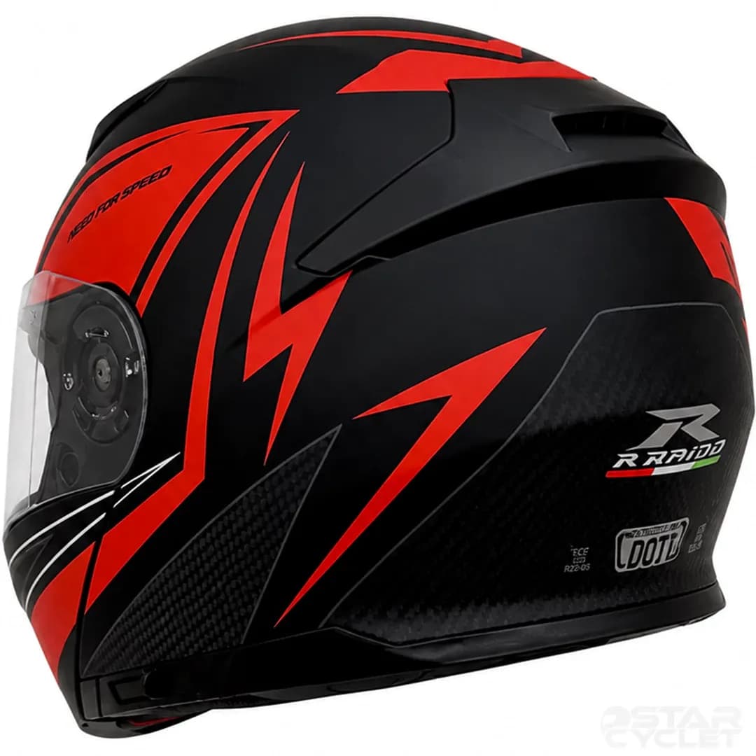 کلاه کاسکت فک متحرک RAPIDO مدل 950MATT BLACK RED 17#B — تصویر ۵