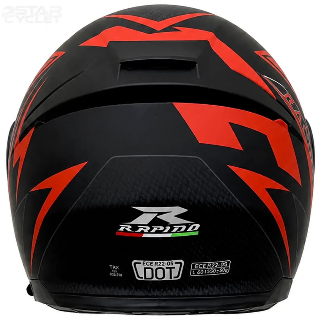 کلاه کاسکت فک متحرک RAPIDO مدل 950MATT BLACK RED 17#B — تصویر ۶