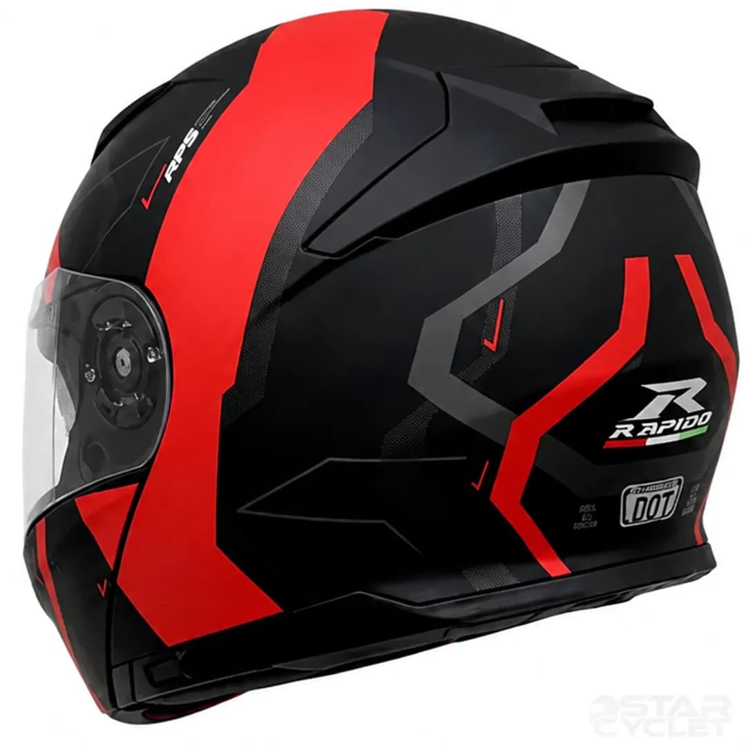 کلاه کاسکت فک متحرک راپیدو مدل 950 BLK-RED — تصویر ۵