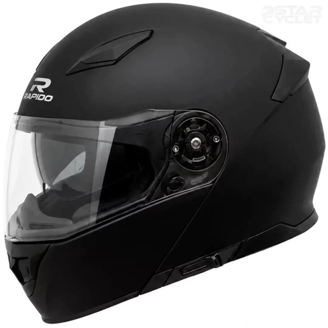 کلاه کاسکت فک متحرک RAPIDO مدل MATT-BLACK 950 — تصویر ۲