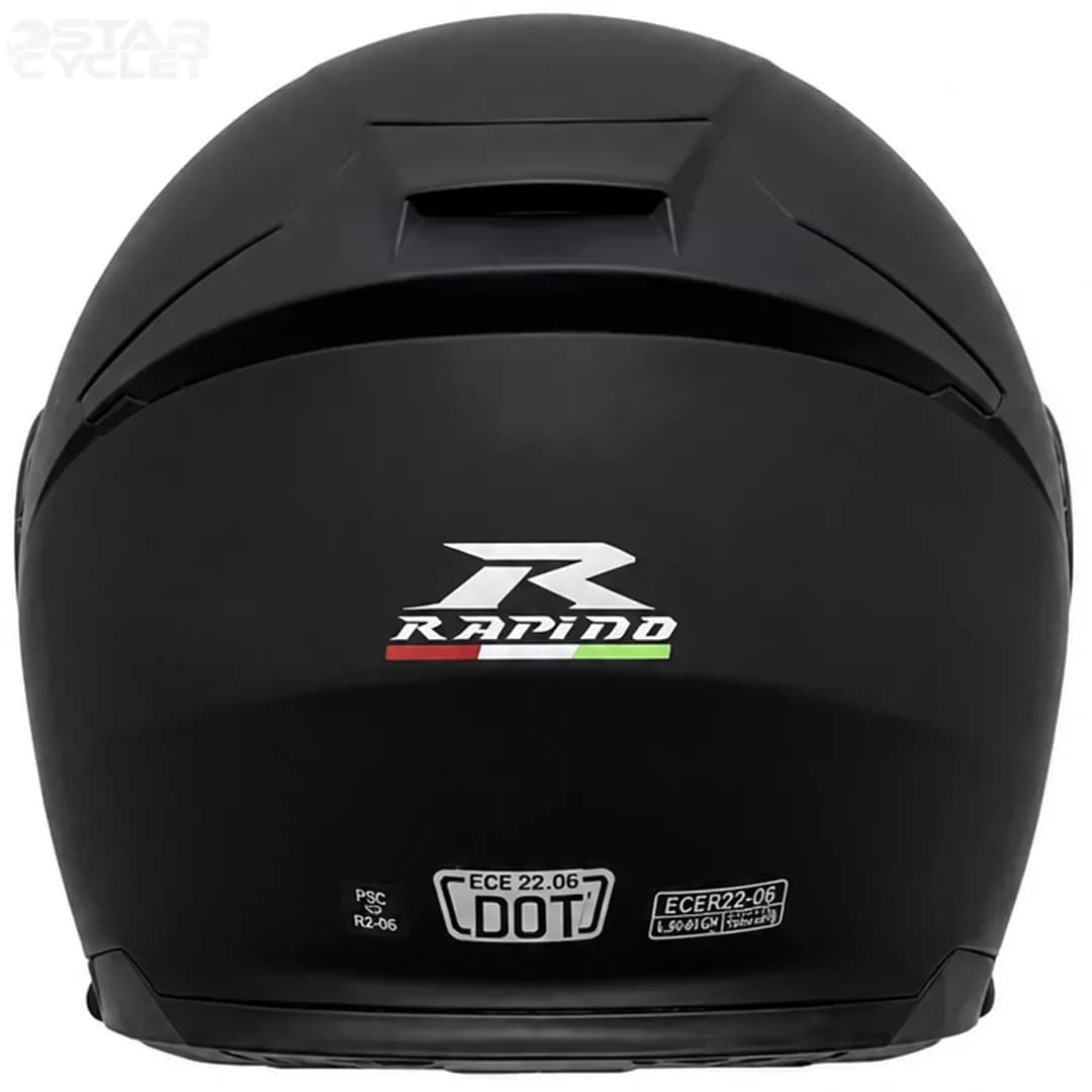 کلاه کاسکت فک متحرک RAPIDO مدل MATT-BLACK 950 — تصویر ۶