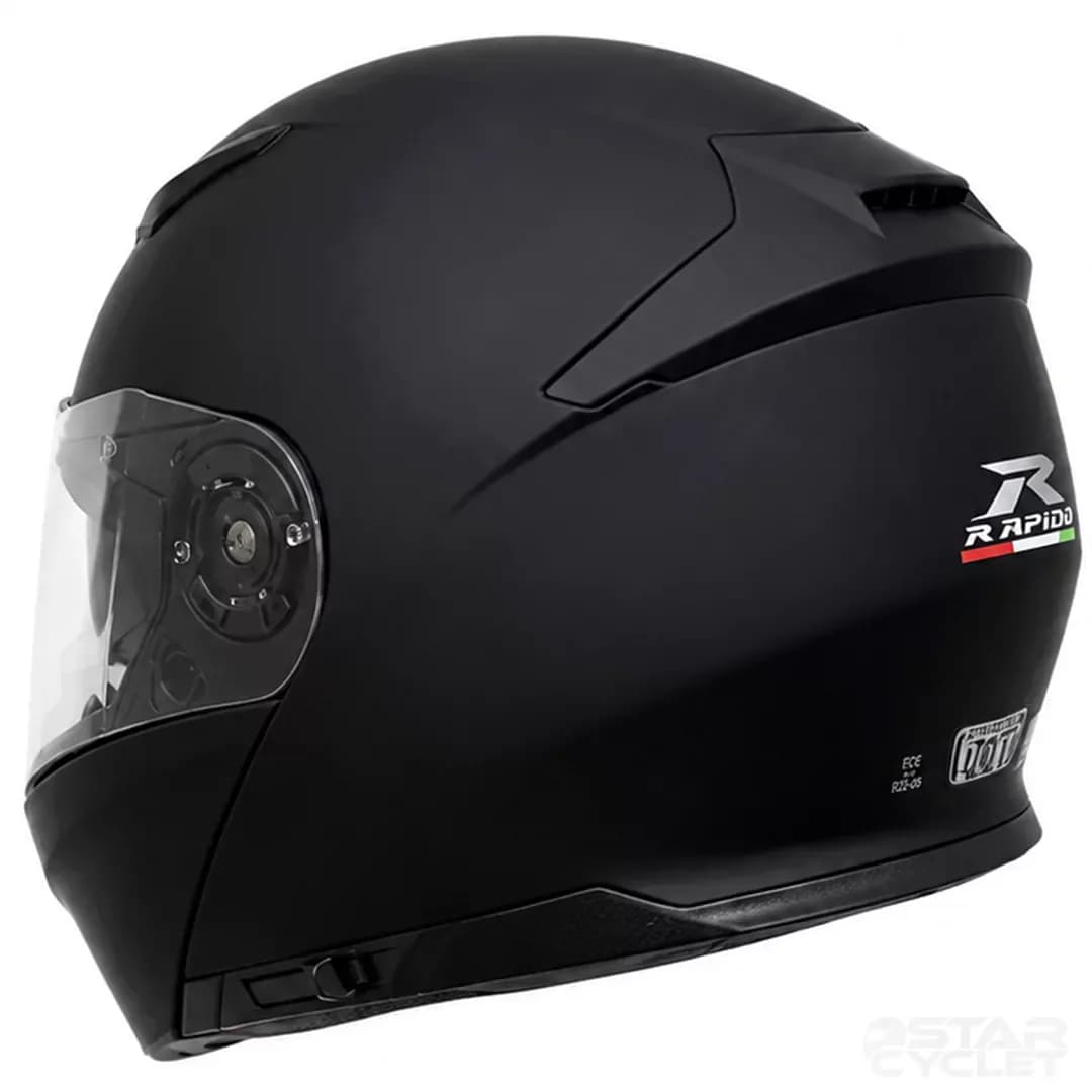 کلاه کاسکت فک متحرک RAPIDO مدل MATT-BLACK 950 — تصویر ۵