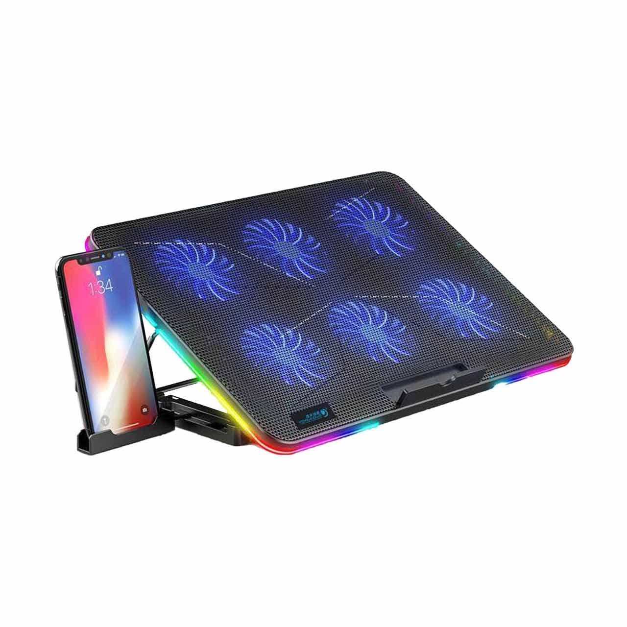 کول پد گیمینگ کول کولد مدل CoolCold F5 Laptop Cooler Cooling Pad RGB — تصویر ۲