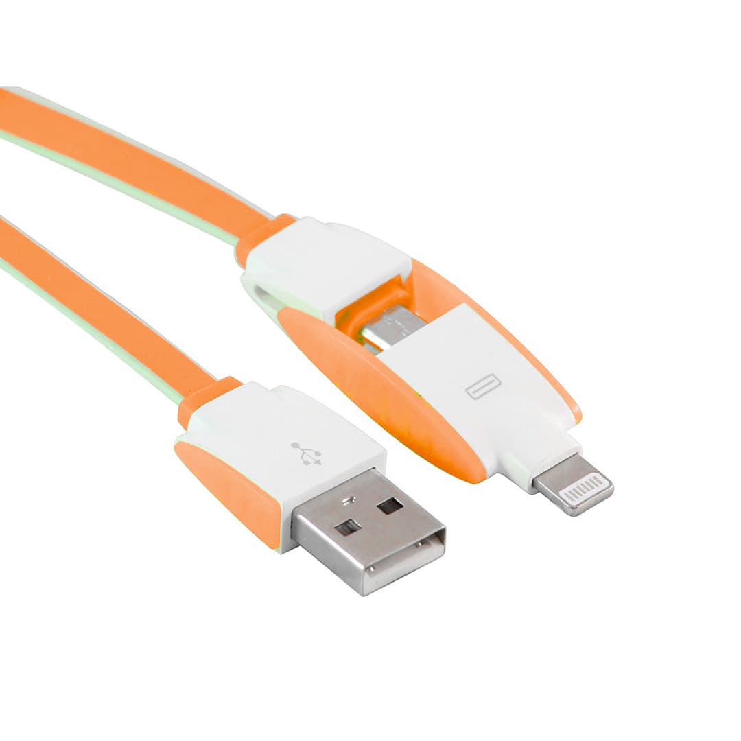 کابل شارژ دو سر USB به Lightning و Micro USB — تصویر ۲