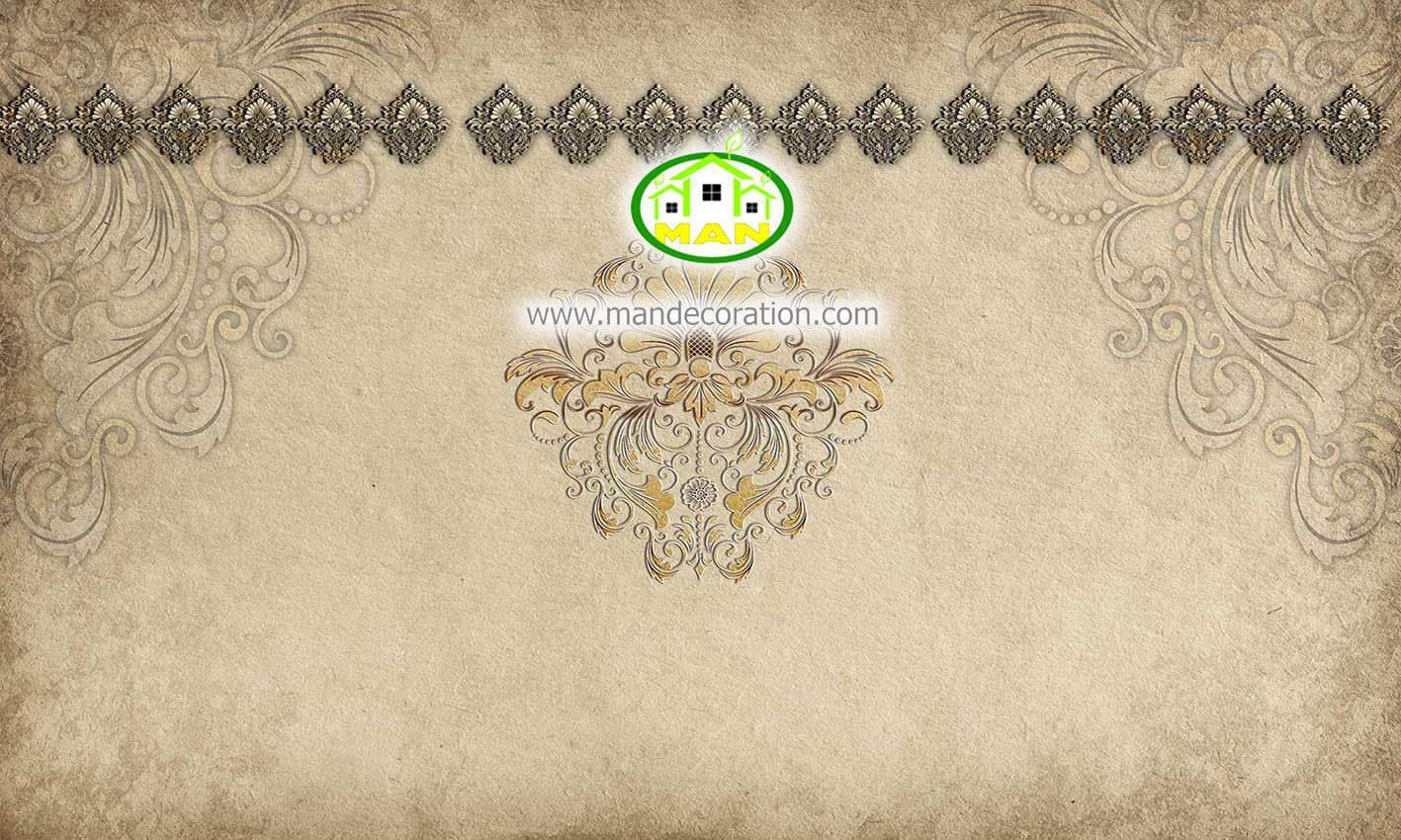 پوستردیواری پتینه و داماسک محو نسکافه ای کرم کد 5197
