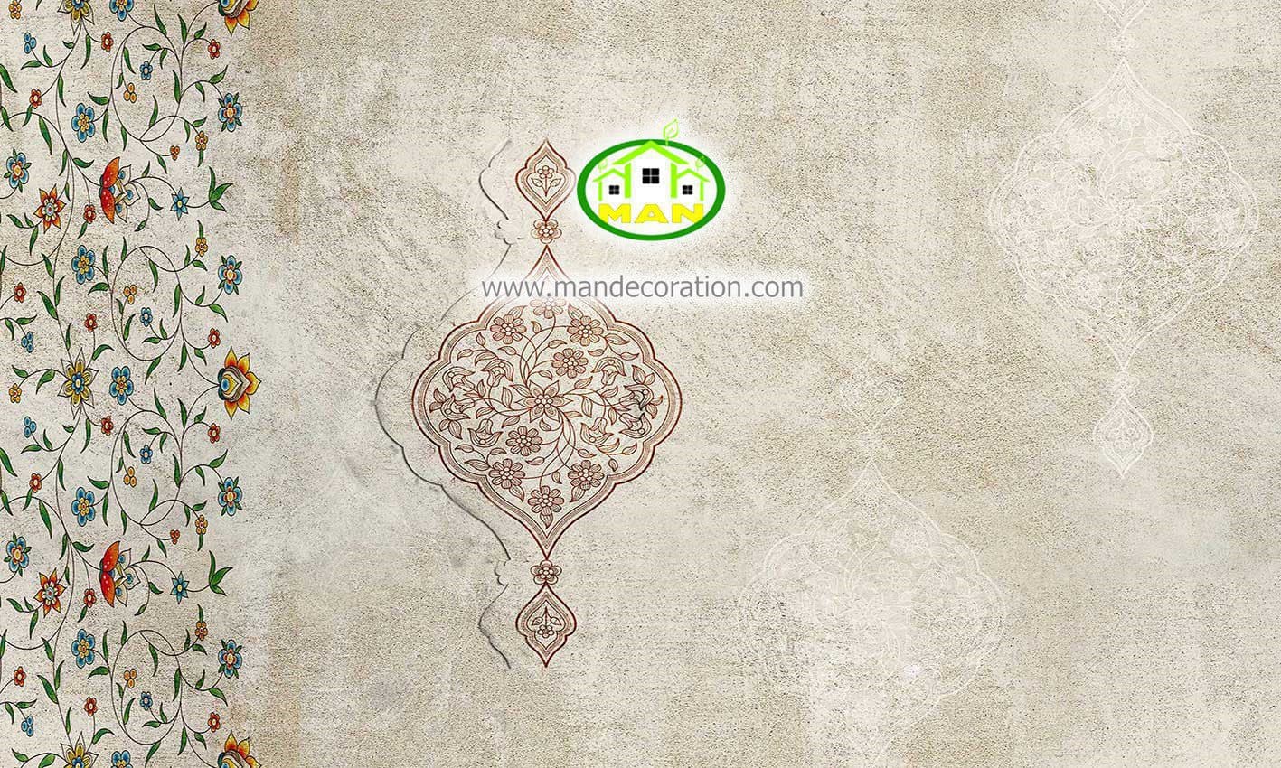 پوستردیواری پتینه خاکی نسکافه ای کد 5171