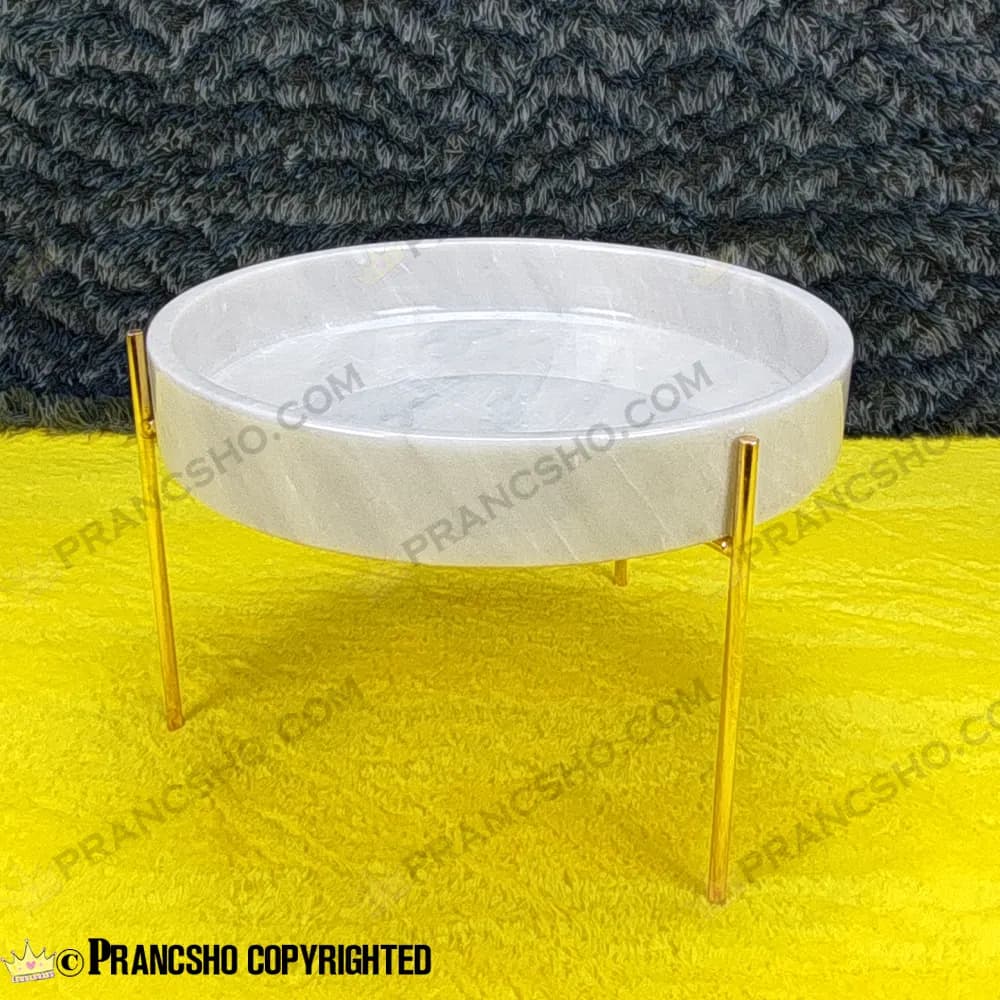 میوه خوری سنگی پایه میخی طلایی سنگ سفید ازنا