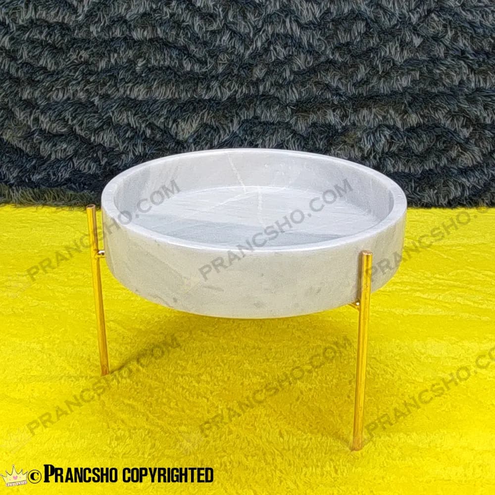 آجیل خوری سنگی پایه میخی طلایی سنگ سفید ازنا