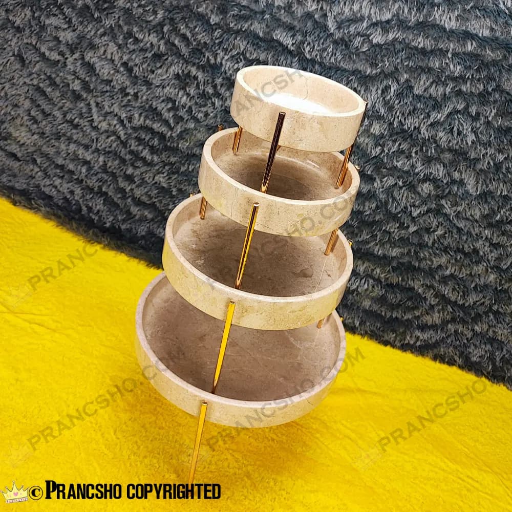 میوه خوری سنگی پایه میخی طلایی سنگ پارادایس نسکافه‌ای — تصویر ۵