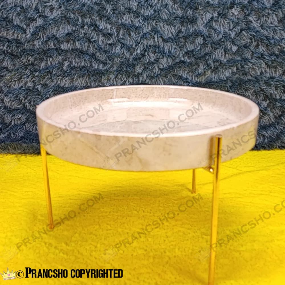 میوه خوری سنگی پایه میخی طلایی سنگ پارادایس نسکافه‌ای