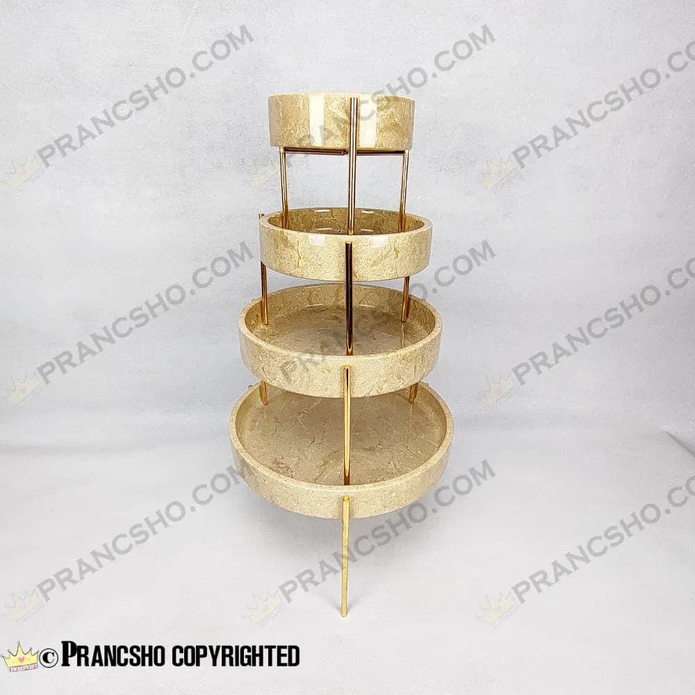 میوه خوری سنگی پایه میخی طلایی سنگ پارادایس نسکافه‌ای — تصویر ۲