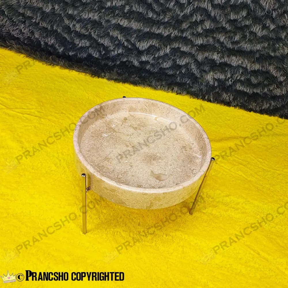 آجیل خوری سنگی پایه میخی نقره‌ای سنگ پارادایس نسکافه‌ای — تصویر ۳
