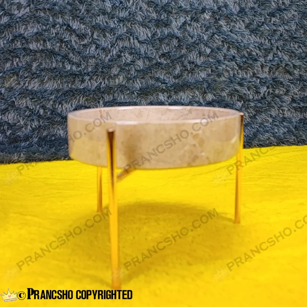 شکلات خوری بزرگ سنگی پایه میخی طلایی سنگ پارادایس نسکافهای — تصویر ۴