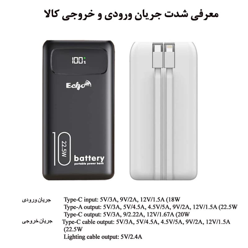 پاوربانک اکو مدل E10000 ظرفیت 10000 میلی آمپر — تصویر ۵