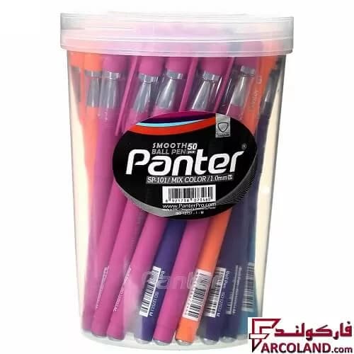خودکار 4 رنگ 1 میلی متری پنتر مدل Smooth ballpoint pen کد SP-101 بسته 50 عددی