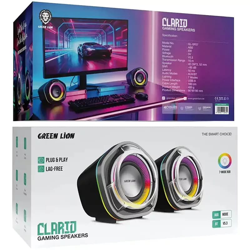 اسپیکر گیمینگ گرین لاین مدل Green Lion Clario GL-SP27 — تصویر ۴