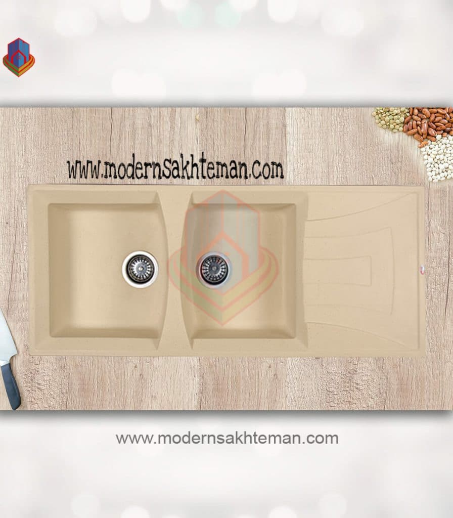 سینک گرانیتی دو لگن شاین کد 523 — تصویر ۷