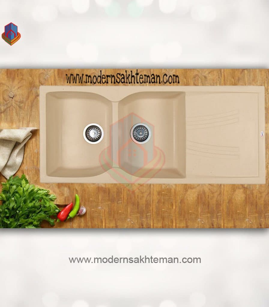 سینک گرانیتی دو لگن شاین کد 524 — تصویر ۷