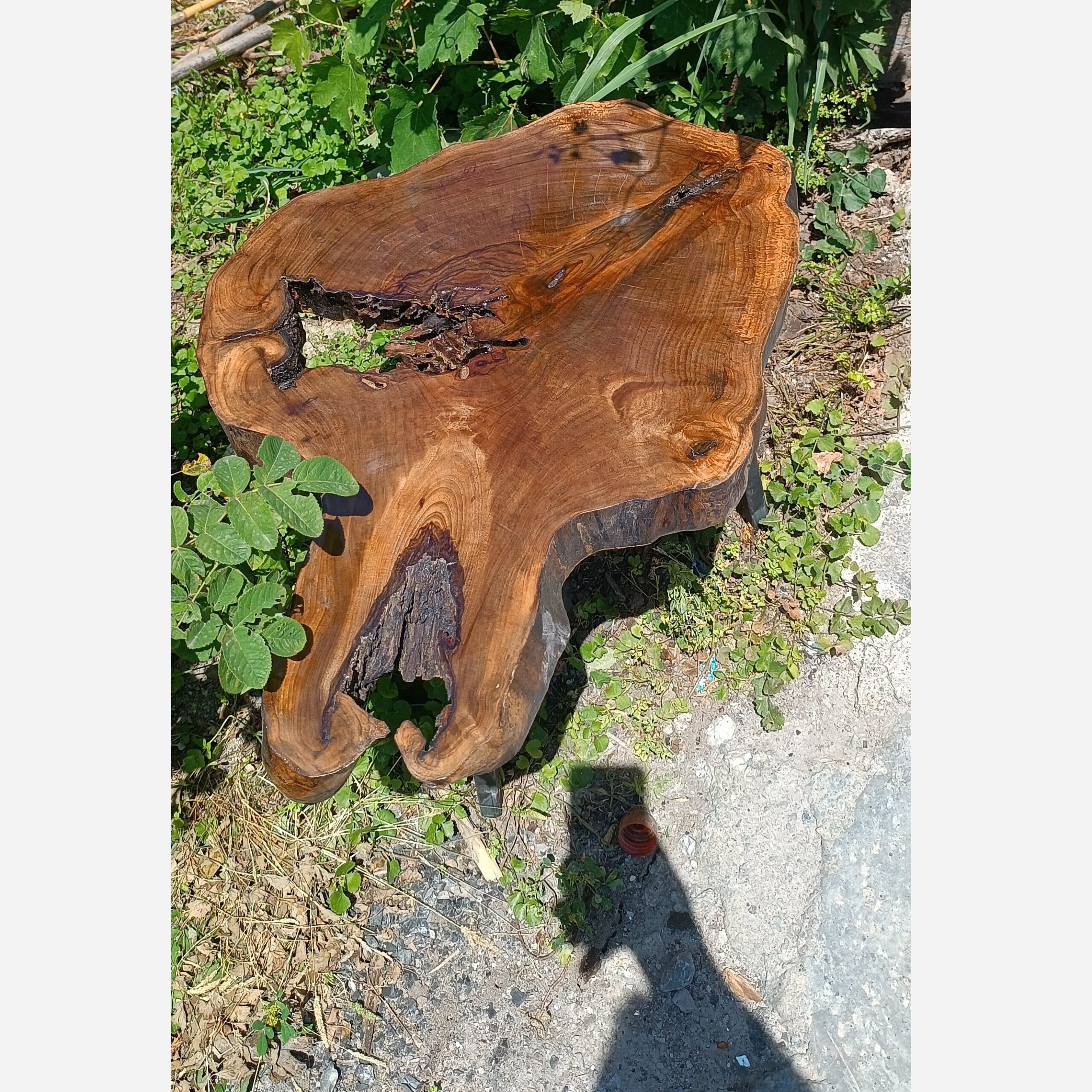 میز عسلی چوبی روستیک بزرگ پر نقش کامنا مدل 13153234 — تصویر ۳