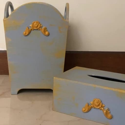 ست سطل زباله و جا دستمال کاغذی کامنا مدل 13144883