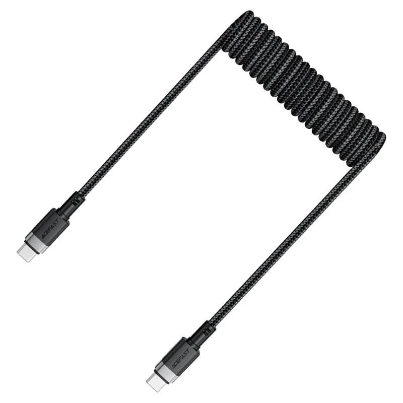 کابل Type-C به Type-C فنری ایس فست ACEFAST C14-03 طول 1.2 متر توان 60 وات