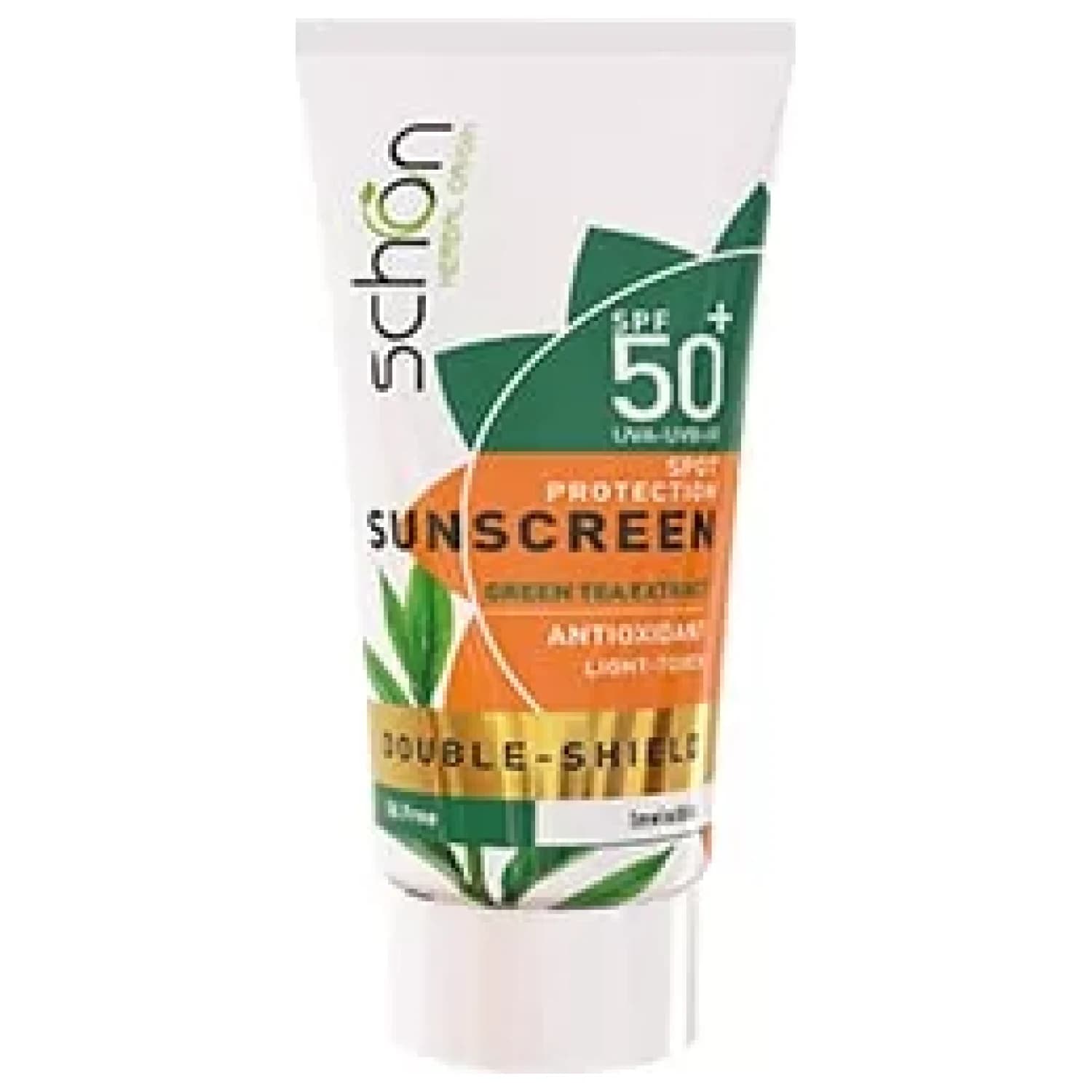 کرم ضدآفتاب شون مدل دابل شیلد فاقد چربی بی‌رنگ SPF50 حجم ۵۰ میلی‌لیتر
