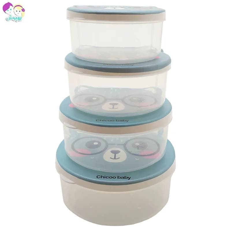 ظرف غذای کودک چهار تکه طرح خرس چیکو Chicoo Baby — تصویر ۲
