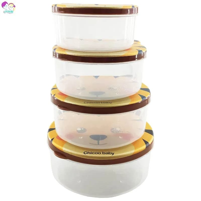 ظرف غذای کودک چهار تکه طرح ببر چیکو Chicoo Baby — تصویر ۴