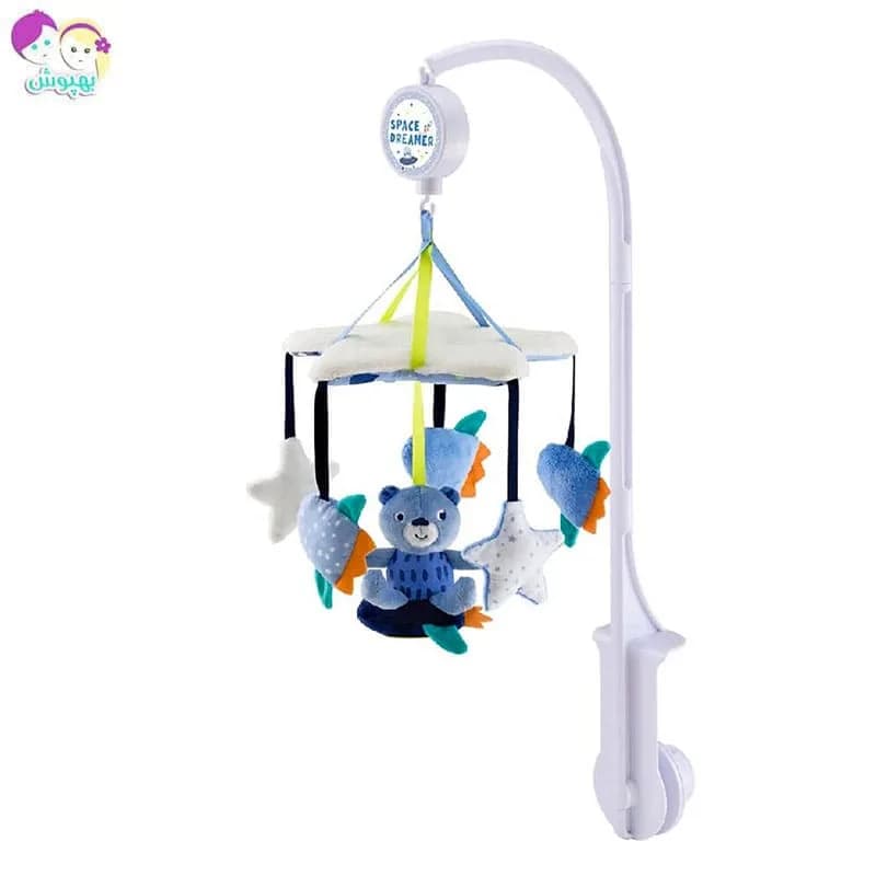 آویز تخت کودک پولیشی خرس و موشک Baby4Life — تصویر ۳