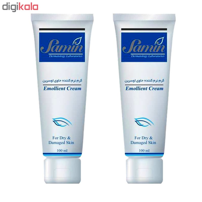 کرم نرم کننده ثمین مدل emollient حجم 100 میلی لیتر مجموعه 2 عددی — تصویر ۳