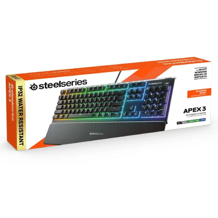 کیبورد گیمینگ Steelseries مدل APEX 3 – سوییچ‌ غشایی — تصویر ۴