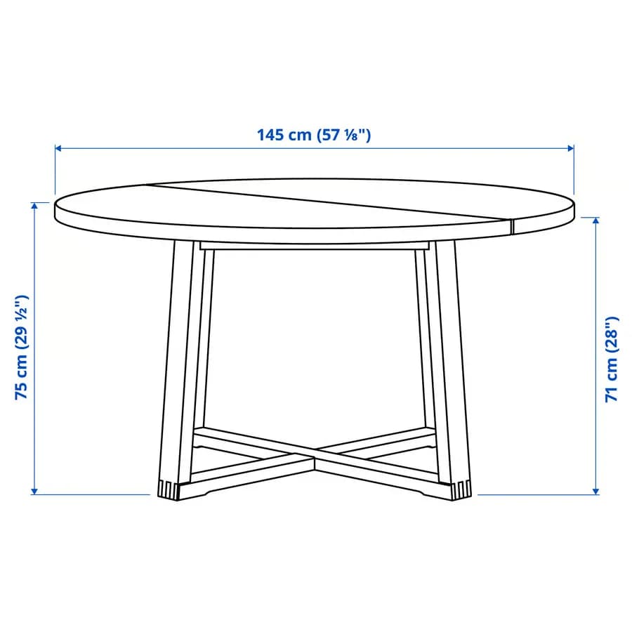 میز، روکش بلوط با رنگ قهوهای، ۱۴۵ سانتیمتر ایکیا مدل MÖRBYLÅNGA — تصویر ۸